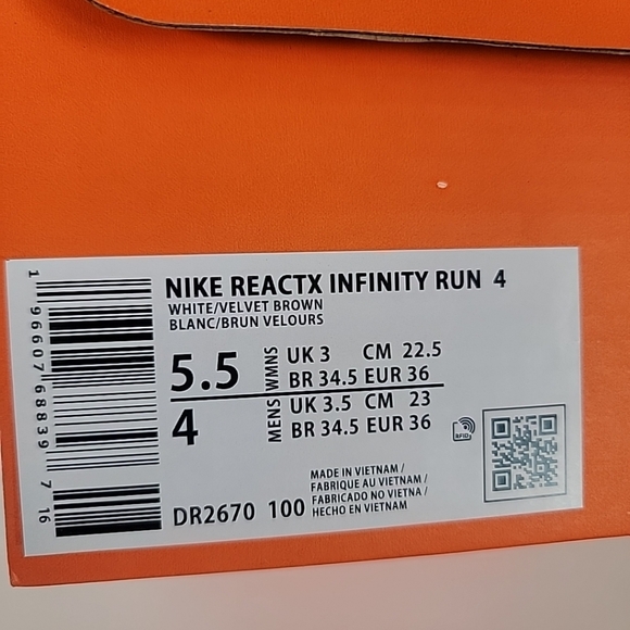 Nike ReactX Infinity Run 4 'White Light Crimson DR2665-100 Women's Shoes New - Picture 14 of 15